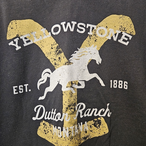 Yellowstone sweatshirt womans plus XXL Black crew neck cropped sweater western - Picture 5 of 5